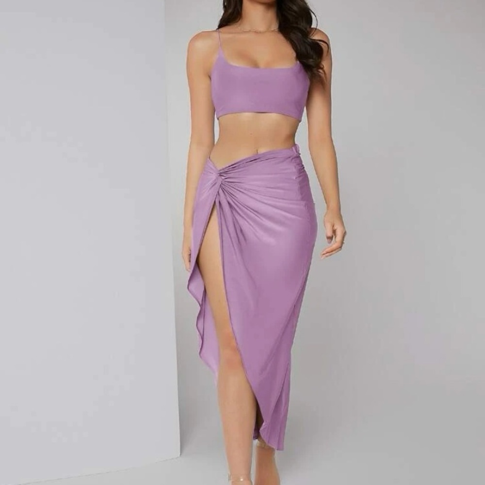 2 piece lilac dress